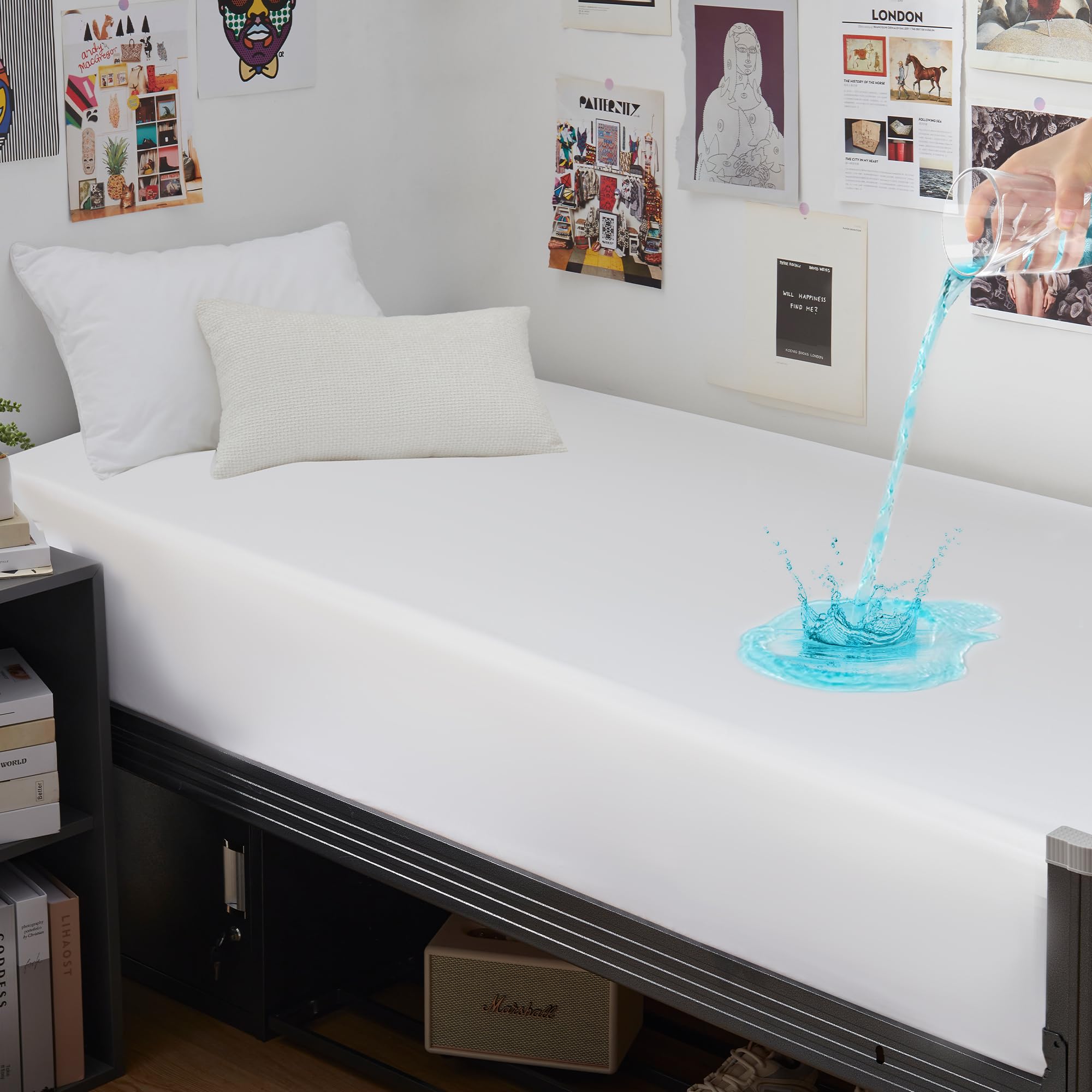 Grt Twin Xl Waterproof Mattress Protector, 80'' X 39'', White, 1 Pack - Machine Washable, Vinyl-Free, Oeko-Tex Certified